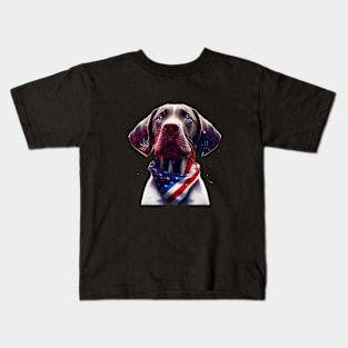 Pointer dog 4th of July Kids T-Shirt